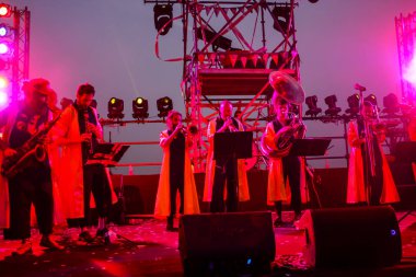 Kudüs İsrail 10 Mayıs 2018 Eski Kudüs şehri, altın diş Festivali'nde orta Krallığı kutlamaları görüntülemek akşam müzikal gösteri sahne