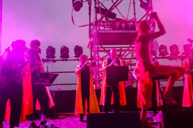 Kudüs İsrail 10 Mayıs 2018 Eski Kudüs şehri, altın diş Festivali'nde orta Krallığı kutlamaları görüntülemek akşam müzikal gösteri sahne