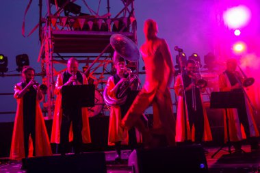 Kudüs İsrail 10 Mayıs 2018 Eski Kudüs şehri, altın diş Festivali'nde orta Krallığı kutlamaları görüntülemek akşam müzikal gösteri sahne