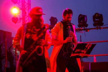 Kudüs İsrail 10 Mayıs 2018 Eski Kudüs şehri, altın diş Festivali'nde orta Krallığı kutlamaları görüntülemek akşam müzikal gösteri sahne