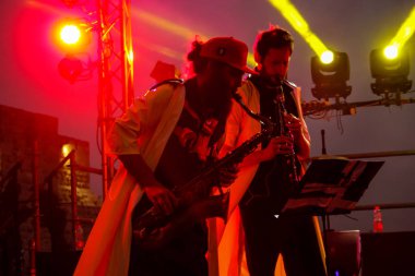 Kudüs İsrail 10 Mayıs 2018 Eski Kudüs şehri, altın diş Festivali'nde orta Krallığı kutlamaları görüntülemek akşam müzikal gösteri sahne