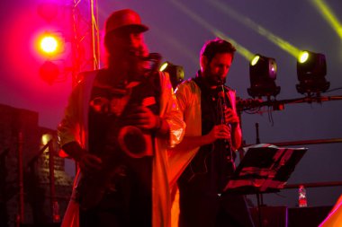 Kudüs İsrail 10 Mayıs 2018 Eski Kudüs şehri, altın diş Festivali'nde orta Krallığı kutlamaları görüntülemek akşam müzikal gösteri sahne