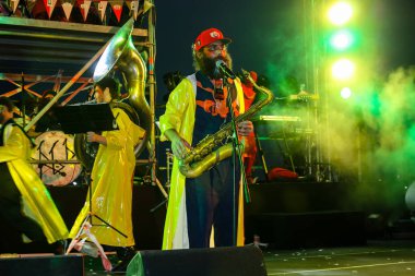 Kudüs İsrail 10 Mayıs 2018 Eski Kudüs şehri, altın diş Festivali'nde orta Krallığı kutlamaları görüntülemek akşam müzikal gösteri sahne