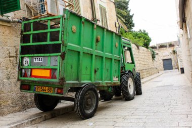 Kudüs İsrail 10 Mayıs 2018 traktör Eski Kudüs şehri akşam sokak görünümü