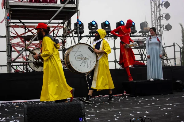 Kudüs İsrail 10 Mayıs 2018 Eski Kudüs şehri, altın diş Festivali'nde orta Krallığı kutlamaları görüntülemek sanatçıların festival sahne akşamı