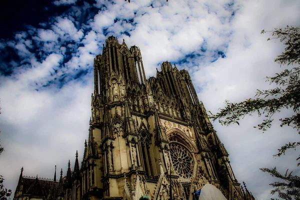 Vista Catedral Notre Dame Reims Francia — Foto de Stock