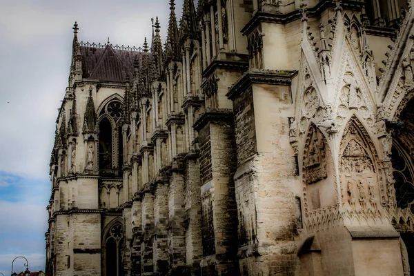 Θέα Στον Καθεδρικό Ναό Notre Dame Της Reims Γαλλία — Φωτογραφία Αρχείου