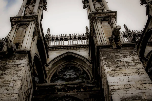 Widok Katedrę Notre Dame Reims Francji — Zdjęcie stockowe