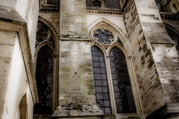 在法国的兰斯大教堂圣母院的看法 — 图库照片