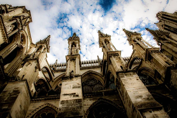 Reims Franciaországban Notre Dame Katedrálisra — Stock Fotó