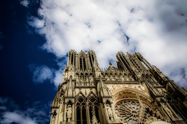 Vista Catedral Notre Dame Reims França — Fotografia de Stock