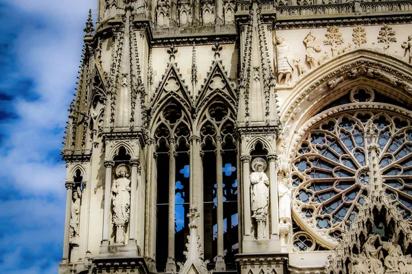 Reims Franciaországban Notre Dame Katedrálisra — Stock Fotó