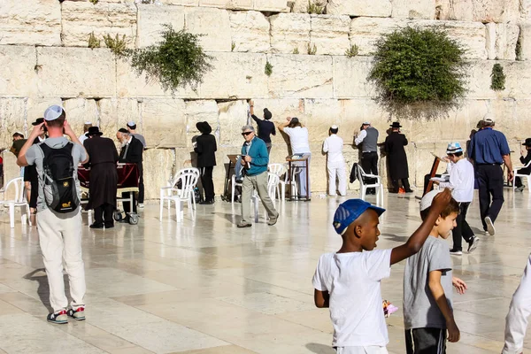 Jérusalem Israël Mai 2018 Des Inconnus Prient Soir Devant Mur — Photo