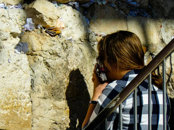 Jerusalem Srail Mayıs 2018 Bilinmeyenli Kadınlar Açık Batı Dua Eski — Stok fotoğraf