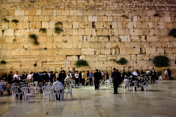 Jérusalem Israël Mai 2018 Des Inconnus Prient Soir Devant Mur — Photo