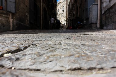 Kudüs İsrail 17 Mayıs 2018 bilinmeyen insanlar walkng Kudüs'ün eski şehri sokak görünümü