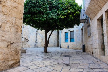 Kudüs İsrail 17 Mayıs 2018 Eski Kudüs şehri, Yahudi Mahallesi sokak görünümü