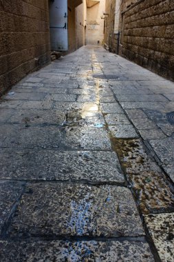 Kudüs İsrail 17 Mayıs 2018 Eski Kudüs şehri, Yahudi Mahallesi sokak görünümü