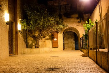 Kudüs İsrail 17 Mayıs 2018 Eski Kudüs şehri, Yahudi Mahallesi sokak görünümü