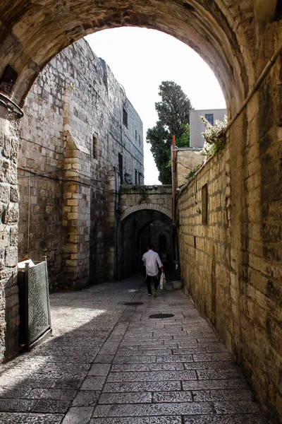 Jerusalem Israel May 2018 View Unknown People Walkng Street Old — Stock Photo, Image