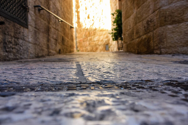 Jerusalem Israel May 17, 2018 View of the street of the Old city of Jerusalem in the jewish quarter