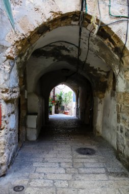 Kudüs İsrail 17 Mayıs 2018 Eski Kudüs şehri, Yahudi Mahallesi sokak görünümü