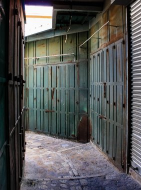 Kudüs İsrail 17 Mayıs 2018 Eski Kudüs şehri, Yahudi Mahallesi sokak görünümü