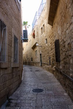 Kudüs İsrail 17 Mayıs 2018 Eski Kudüs şehri, Yahudi Mahallesi sokak görünümü