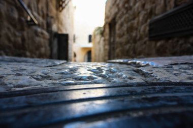 Kudüs İsrail 17 Mayıs 2018 Eski Kudüs şehri, Yahudi Mahallesi sokak görünümü