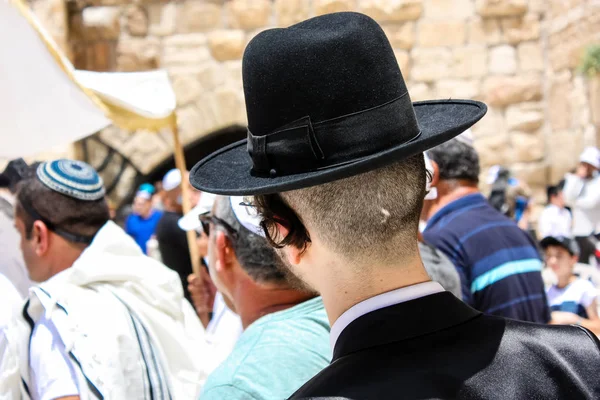 Jeruzalém Izrael Května 2018 Pohled Náboženský Obřad Neznámých Lidí Přední — Stock fotografie