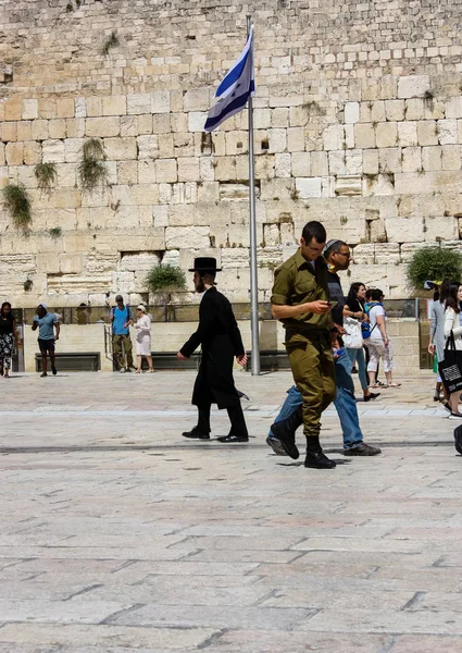 2017 Jerusalem Israel May 2018 View Israel Soldiers Walking Western — 스톡 사진