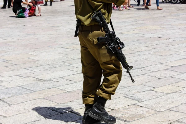 Jerusalem Israel May 2018 View Israeli Soldiers Walking Western Wall — Stock Photo, Image