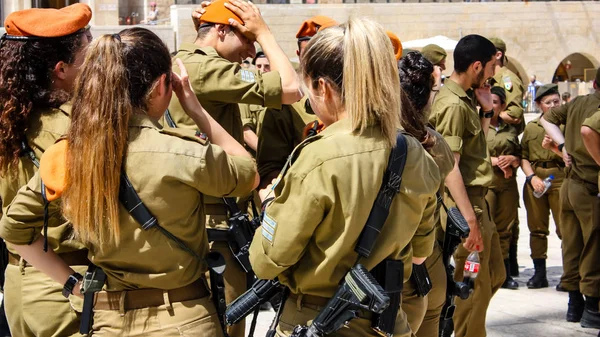 Jerusalén Israel Mayo 2018 Vista Una Ceremonia Fraternidad Soldados Israelíes — Foto de Stock