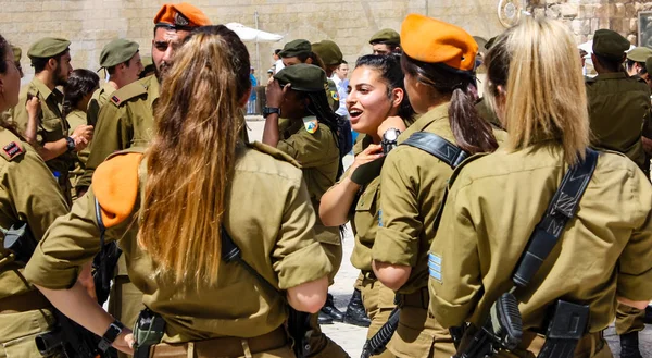 Jerusalem Israel May 2018 View Israeli Soldiers Fraternity Ceremony Western — Stock Photo, Image