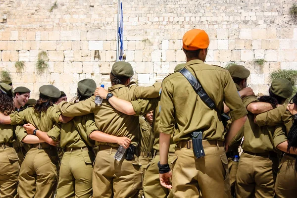 Jerusalem Israel May 2018 View Israeli Soldiers Fraternity Ceremony Western — Stock Photo, Image