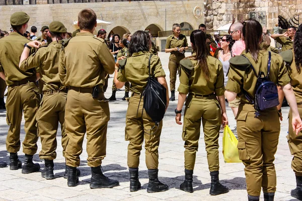 Izrael Jerozolima Maja 2018 Widok Izraelskich Żołnierzy Braterstwa Ceremonii Zachodniej — Zdjęcie stockowe