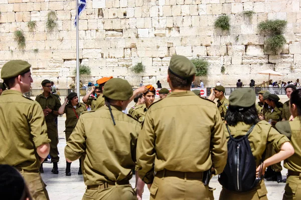 Jerusalem Israel May 2018 View Israeli Soldiers Fraternity Ceremony Western — Stock Photo, Image