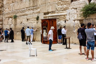 Kudüs İsrail 21 Mayıs 2018 görüntülemek açık dua bilinmeyenli halkı Batı Kudüs eski şehri akşam duvar