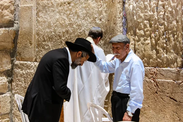 Jérusalem Israël Mai 2018 Vue Vieil Homme Bénissant Religieux Devant — Photo