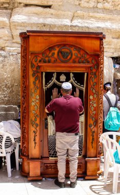 Kudüs İsrail 21 Mayıs 2018 görüntülemek açık dua bilinmeyenli halkı Batı Kudüs eski şehri akşam duvar