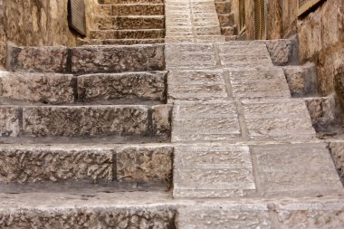 Kudüs İsrail 21 Mayıs 2018 Eski Kudüs şehri akşam Yahudi Mahallesi sokak görünümü