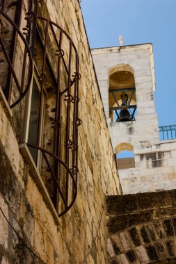 Kudüs İsrail 21 Mayıs 2018 Eski Kudüs şehri akşam Yahudi Mahallesi sokak görünümü