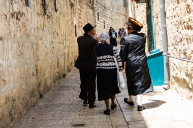 Kudüs İsrail 21 Mayıs 2018 Eski Kudüs şehri akşam Yahudi Mahallesi sokak görünümü