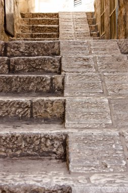 Kudüs İsrail 21 Mayıs 2018 Eski Kudüs şehri akşam Yahudi Mahallesi sokak görünümü