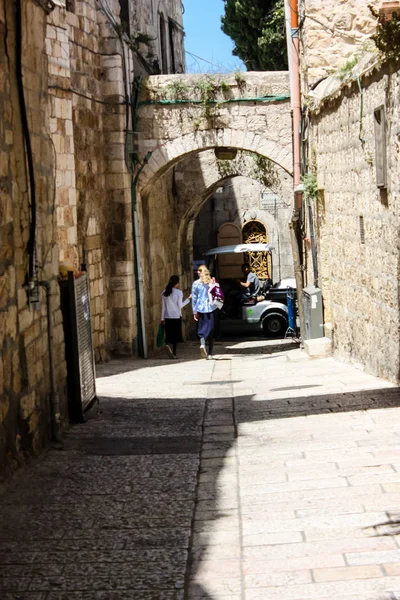 Jeruzalem Israël Mei 2018 Uitzicht Straat Van Oude Stad Van — Stockfoto