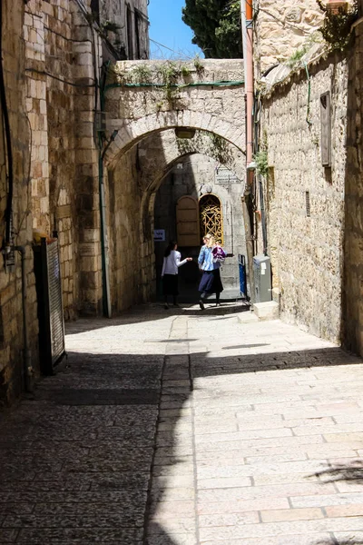 Jerusalem Israel Mai 2018 Blick Auf Die Straße Der Altstadt — Stockfoto