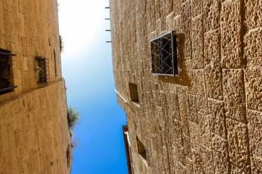 Kudüs İsrail 21 Mayıs 2018 Eski Kudüs şehri akşam Yahudi Mahallesi sokak görünümü