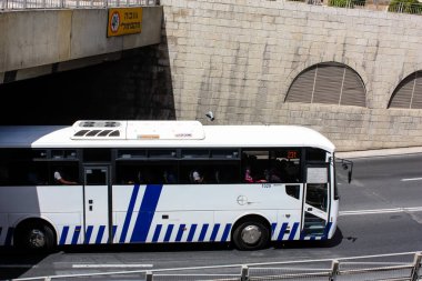 Kudüs İsrail 21 Mayıs 2018 Yafa Caddesi'nde trafik sirkülasyon sabah görünümünü