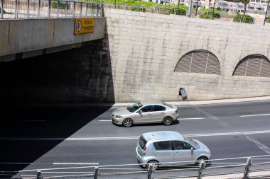 Kudüs İsrail 21 Mayıs 2018 Yafa Caddesi'nde trafik sirkülasyon sabah görünümünü