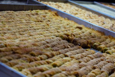 Kudüs İsrail 24 Mayıs 2018 çeşitli hamur işleri Closeup lehimlemek içinde çarşı Kudüs İsrail akşamları